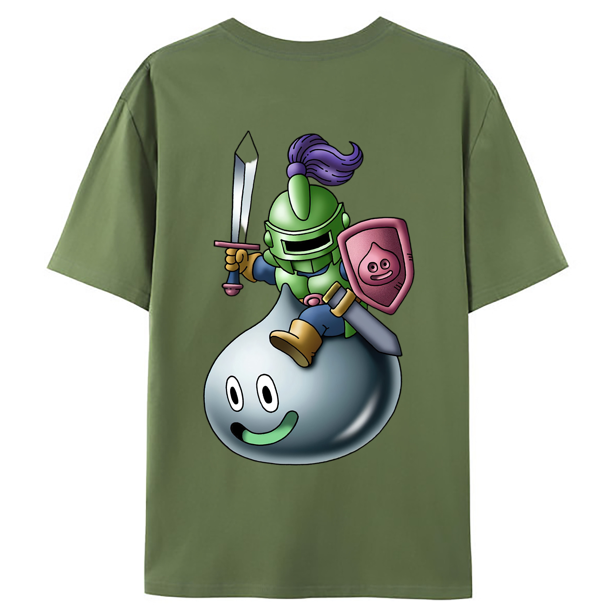 （画像用） ドラゴンクエスト Doragon Kuesuto Dragon Quest 綿100％ メンズ半袖Tシャツ（バックプリント） 通気性